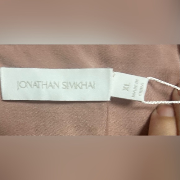 NWT Jonathan Simkhai Audrey Fluid Satin Cape Top Macchiato Size XL - Picture 8 of 11